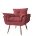 Combo 02 Poltronas Decorativa Opalla Pés Palito Suede Bordô - DS Estofados
