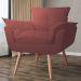 Combo 02 Poltronas Decorativa Opalla Pés Palito Suede Bordô - DS Estofados