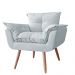 Combo 02 Poltronas Decorativa Opalla Pés Palito Suede Branco - DS Estofados