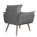 Combo 02 Poltronas Decorativa Opalla Pés Palito Suede Cinza - DS Estofados