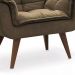 Combo 02 Poltronas Decorativa Opalla Pés Palito Suede Marrom - DS Estofados