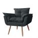 Combo 02 Poltronas Decorativa Opalla Pés Palito Suede Preto - DS Estofados
