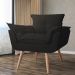 Combo 02 Poltronas Decorativa Opalla Pés Palito Suede Preto - DS Estofados