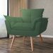 Combo 02 Poltronas Decorativa Opalla Pés Palito Suede Verde - DS Estofados