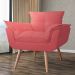 Combo 02 Poltronas Decorativa Opalla Pés Palito Suede Vermelho - DS Estofados