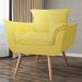 Combo 02 Poltronas Decorativa Opalla Suede Amarelo - DS Estofados