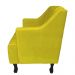Combo 02 Poltronas Decorativa Pés Luis XV Gênises Encosto Estilo Capitonê Suede Amarelo - DS Estofados