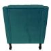 Combo 02 Poltronas Decorativa Pés Luis XV Gênises Encosto Estilo Capitonê Suede Azul Turquesa - DS Estofados