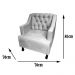 Combo 02 Poltronas Decorativa Pés Luis XV Gênises Encosto Estilo Capitonê Suede Azul Turquesa - DS Estofados