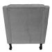 Combo 02 Poltronas Decorativa Pés Luis XV Gênises Encosto Estilo Capitonê Suede Cinza - DS Estofados