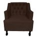 Combo 02 Poltronas Decorativa Pés Luis XV Gênises Encosto Estilo Capitonê Suede Marrom - DS Estofados