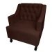 Combo 02 Poltronas Decorativa Pés Luis XV Gênises Encosto Estilo Capitonê Suede Marrom - DS Estofados