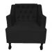 Combo 02 Poltronas Decorativa Pés Luis XV Gênises Encosto Estilo Capitonê Suede Preto - DS Estofados