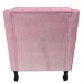 Combo 02 Poltronas Decorativa Pés Luis XV Gênises Encosto Estilo Capitonê Suede Rosa - DS Estofados