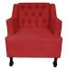 Combo 02 Poltronas Decorativa Pés Luis XV Gênises Encosto Estilo Capitonê Suede Vermelho - DS Estofados