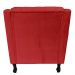 Combo 02 Poltronas Decorativa Pés Luis XV Gênises Encosto Estilo Capitonê Suede Vermelho - DS Estofados