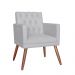 Combo 02 Poltronas Decorativa Pés Palito Nina Encosto Estilo Capitonê Branco - DS Estofados