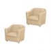 Combo 02 Poltronas Decorativa Para Escritório E Sala De Estar Tilla Tecido Napa Bege - DS Estofados