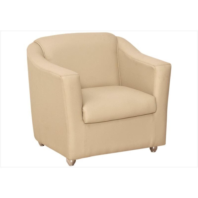 Combo 02 Poltronas Decorativa Para Escritório E Sala De Estar Tilla Tecido Napa Bege - DS Estofados