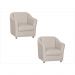 Combo 02 Poltronas Decorativa Para Escritório E Sala De Estar Tilla Tecido Napa Branco - DS Estofados