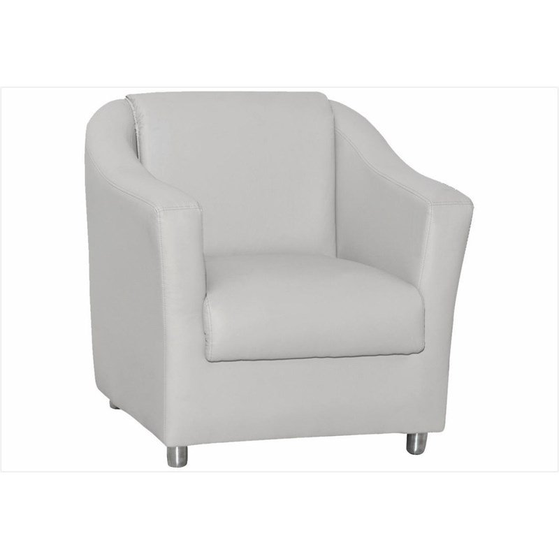 Combo 02 Poltronas Decorativa Para Escritório E Sala De Estar Tilla Tecido Napa Branco - DS Estofados