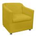 Combo 02 Poltronas Decorativa Tilla Pés Cromados Suede Amarelo - DS Estofados