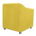 Combo 02 Poltronas Decorativa Tilla Pés Cromados Suede Amarelo - DS Estofados
