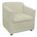 Combo 02 Poltronas Decorativa Tilla Pés Cromados Suede Bege - DS Estofados