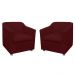 Combo 02 Poltronas Decorativa Tilla Pés Cromados Suede Bordô - DS Estofados