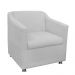 Combo 02 Poltronas Decorativa Tilla Pés Cromados Suede Branco - DS Estofados