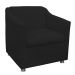 Combo 02 Poltronas Decorativa Tilla Pés Cromados Suede Preto - DS Estofados