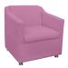 Combo 02 Poltronas Decorativa Tilla Pés Cromados Suede Rosa - DS Estofados