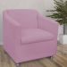 Combo 02 Poltronas Decorativa Tilla Pés Cromados Suede Rosa - DS Estofados