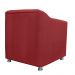 Combo 02 Poltronas Decorativa Tilla Pés Cromados Suede Vermelho - DS Estofados