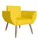 Combo 02 Poltronas Decorativas Flora Pés Palito Suede Amarelo - DS Estofados