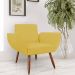 Combo 02 Poltronas Decorativas Flora Pés Palito Suede Amarelo - DS Estofados
