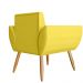 Combo 02 Poltronas Decorativas Flora Pés Palito Suede Amarelo - DS Estofados
