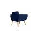 Combo 02 Poltronas Decorativas Flora Pés Palito Suede Azul Marinho - DS Estofados