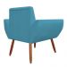 Combo 02 Poltronas Decorativas Flora Pés Palito Suede Azul Turquesa - DS Estofados