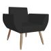 Combo 02 Poltronas Decorativas Flora Pés Palito Suede Preto - DS Estofados