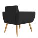 Combo 02 Poltronas Decorativas Flora Pés Palito Suede Preto - DS Estofados