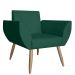 Combo 02 Poltronas Decorativas Flora Pés Palito Suede Verde - DS Estofados