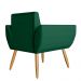 Combo 02 Poltronas Decorativas Flora Pés Palito Suede Verde - DS Estofados