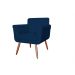 Combo 02 Poltronas Decorativas Isabela em Tressê Pés Palito Suede Azul Marinho - DS Estofados