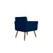 Combo 02 Poltronas Decorativas Isabela em Tressê Pés Palito Suede Azul Marinho - DS Estofados