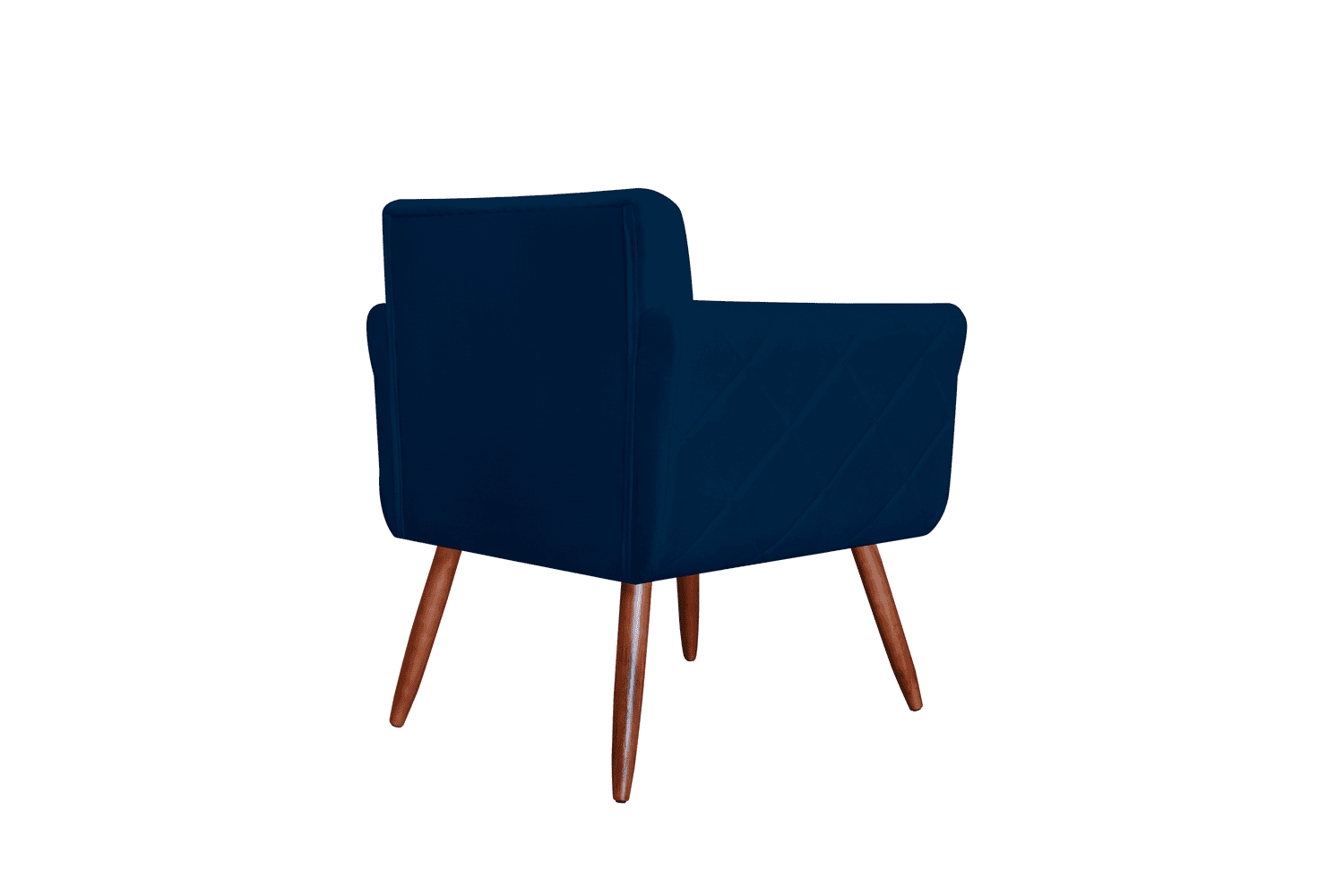 Combo 02 Poltronas Decorativas Isabela em Tressê Pés Palito Suede Azul Marinho - DS Estofados