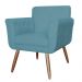 Combo 02 Poltronas Decorativas Isabela em Tressê Pés Palito Suede Azul Turquesa - DS Estofados