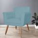 Combo 02 Poltronas Decorativas Isabela em Tressê Pés Palito Suede Azul Turquesa - DS Estofados