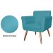 Combo 02 Poltronas Decorativas Isabela em Tressê Pés Palito Suede Azul Turquesa - DS Estofados