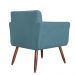 Combo 02 Poltronas Decorativas Isabela em Tressê Pés Palito Suede Azul Turquesa - DS Estofados